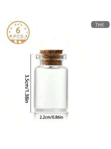 6/10 Stücke tragbare Mini Flaschenaufbewahrung, praktische korkverschlossene Gläser, hochdicht kompakte Glasflaschen