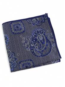 ZLQ&GOU 1pc Fashion Men's Handkerchief, Paisley Pattern Pocket Square, Contrast Color Woven Handkerchief Suitable For Wedding, Party, Formal Occasions, Gentlemen's Suit Decoration