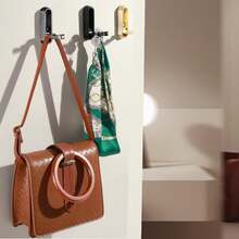 可折叠隐形挂钩锌合金浴室墙壁挂钩可伸缩适用于衣柜围巾帽子浴袍钥匙钱包包折叠挂钩简约风格 - 彩色 - 查看 4