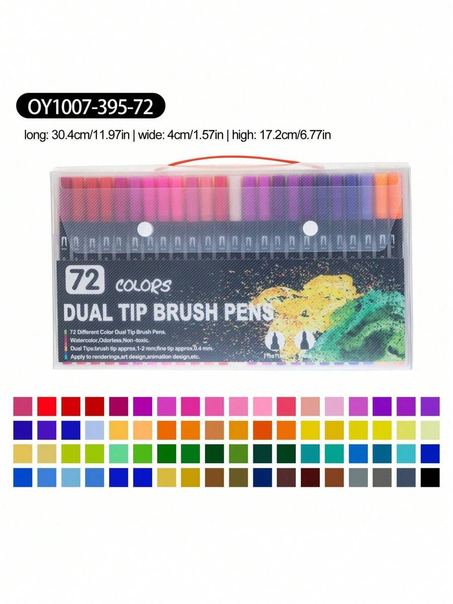 Set di 12/24/36/48 pezzi di pennarelli a doppia punta colorati, pennarelli per graffiti e contorni a fumetti per bambini, marcatori colorati lavabili e non macchianti, colori casuali