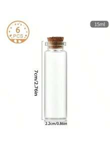 6/10 Stücke tragbare Mini Flaschenaufbewahrung, praktische korkverschlossene Gläser, hochdicht kompakte Glasflaschen