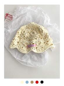1 件手工镂空镂空草帽，复古甜美女士头巾帽，波西米亚风格流苏，适合春夏季，拍照个性化针织帽