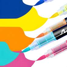 Guang Na Soft Brush Acrylic Paint Markers Pens, Drawing Art Supplies Felt Stationery Set, Freely Ink System, Rich Colors, Clear Coloring Pages, Colour Can Be Stacked, Powerful Coverage, Pen Tip Flexible Soft, Highly Elastic, And Can Draw Freely In Coarse And Fine, Very Suitable For Mysterious Coloring, School Opens/Back To School Season Gifts, Canvas Shoes, T-Shirt Designs Etc Other Smooth Surfaces Colour Decoration