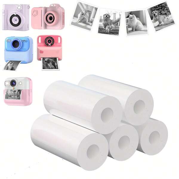 3/6/12 Rolls Of Instant Print Camera Paper, Compatible With Most Instant Print Cameras, Featuring Coreless Thermal Printing Paper That Works With 57Mm Wide Thermal Printers, Allowing For Quick Inkless Printing Suitable For Photos, Labels, Memos, And More.