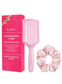 2 件套发刷和梳子套装，软毛，仿珍珠水钻设计，顺发刷，适用于湿发或干发、卷发、直发、波浪发、浓密或细发，温和呵护头皮，非常适合成人减少毛躁和分叉，2 合 1 梳理、造型和丰盈刷，轻巧便携，适合家庭或专业人士使用，采用高品质护发礼盒包装 - 是送给女性、男性、朋友和家人、返校、旅行度假必需品、女士发饰的理想礼物