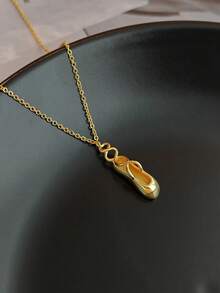 1pc Elegant Enchanting Ballet Shoe Pendant Necklace, Creates Fashionable Jewelry For Women, Perfect Combination Of Everyday Sophistication And Party Charm - Dance Shoes Pendant - View 4