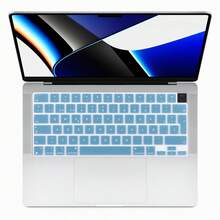 1 pieza Funda de teclado español colorida, compatible con Macbook Air 13.6", 15.3" M2 M3 M4 A2681 A2941 A3113, Pro 14", 16" M1 M2 M3 M4 A3403 A2991 A2485 A2442, modelos 2021-2025, protector de teclado de silicona para trabajo, estudio, juegos, hogar, adecuado como regalo - Diseño ISO (versión UE) - Ver 14