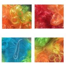 1 pieza Peluca afro de 80g de colores divertida de payaso para fiestas, suministros de fiesta, disfraz de carnaval, disfraz de Navidad, disfraz de Año Nuevo, unisex