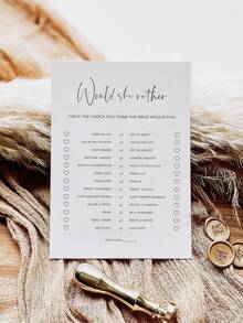 20pcs Bridal Shower Games Who Knows The Bride Best Cards, Fun Activities For Weddings, Bridal Showers And Bachelorette Parties Fun Activities For Weddings, Bridal Showers And Bachelorette Parties - White - View 4