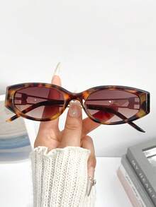 镂空猫眼金属腿多功能个性化眼镜，适合女性和男性，时尚街头服饰，工作场所，日常场合，派对，户外休闲度假海滩，优雅时尚的非处方眼镜 - 彩色 - 查看 8