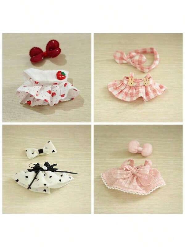1 pieza Conjunto de ropa solamente (sin muñeca), apto para muñeca de 17 cm, vestido, pantalones, atuendo, accesorios de disfraz de fiesta (solo ropa, accesorios pequeños y aleatorios en la ropa, tenga cuidado si le molesta)