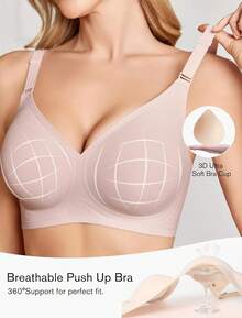 Wireless Bras For Women Comfy Seamless Bra No Underwire Bras Full Coverage Bralettes Soft Comfortable Everyday Bra - Black - View 4