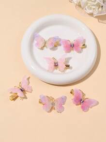 6/12 Pcs Butterfly Cute Boho Double Layer Mesh Butterfly Hairpins, Simple And Versatile Daily Headwear