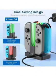 Charging Dock Replacement Compatible With Switch & Charger Compatible With Switch OLED Joy Cons, Charging Station Compatible With Switch With A USB Type-C Charging Cord