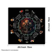 Party Games & Activities Enchanting 12 Constellation Tarot Tablecloth Mystical Vintage Floral Durable Polyester Witchcraft Astrology & Oracle Card Readings Ideal For Home Decor