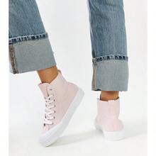 Fashion Versatile Casual Minimalist High Top Canvas Sneakers For Everyday Wear - Pink - View 4
