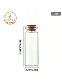 6/10 Stücke tragbare Mini Flaschenaufbewahrung, praktische korkverschlossene Gläser, hochdicht kompakte Glasflaschen
