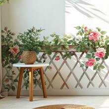 Removable Watercolor Hanging Potted Wall Stickers Flower Pots Wall Decals Colorful Plants Wall Sticker Floral Pendant Wall Decal Art Murals For Classroom Office Living Room Girl Bedroom Personalised Stickers