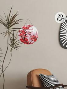 1 Stück/Heimdekoration Wandbehang, Rundes hängendes Dekor, chinesischer Stil Wandkunst, kreative hängende Holz-Dekorplakette für Schlafzimmer, Wohnzimmer, Veranda