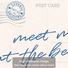 1pc Unframed Meet Me At The Beach Post Card Wall Art Poster Canvas Print Minimalist Summer Coastal Granddaughter Beachy Aesthetic Decor Painting For Apartment,Living Room,Bedroom,Modern Home Decoration