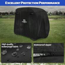 Golf Cart Cover Compatible With  EZGO Club Car 2 4 Passengers Golf Cart Cover With Three Zipper Doors Waterproof Windproof Sunproof - as pic - View 6
