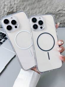 Magnetic Case Compatible With Apple 16/15/14/13, Galaxy S25/S24/S23,Compatible With MagSafe, Shockproof Phone Bumper Cover, Anti-Scratch Clear Back Waterproof Anti-Fall