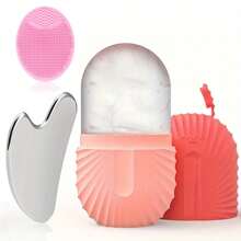 1pc/3pcs Ice Face Roller & Face Scrubber Facial Cleansing Brush & 304 Stainless Steel Gua Sha Tool Set, Skin Care Tool Beauty Set Face Massage Tool Roller Lifting Contouring Tool Reusable Face Wash Brush For Deep Cleaning Skin Care Set