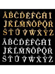 Paquete de 26 piezas de letras mayúsculas del alfabeto A-Z verticales, colgante de joyería DIY, dije perforado creativo para pulsera, collar, accesorios de regalo S128