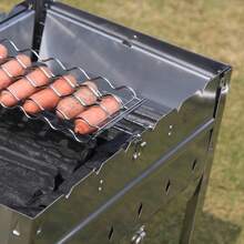 Stainless Steel Barbecue Basket - Ideal Choice For Sausages, Picnics And Camping - Essential Barbecue Accessory For Camping | Stainless Steel Material | Sturdy And Durable, Sausage Rack