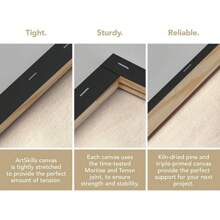 Black Canvas, Stretched Canvases For Painting, Supplies For Artists, 11x14, 2-Pack