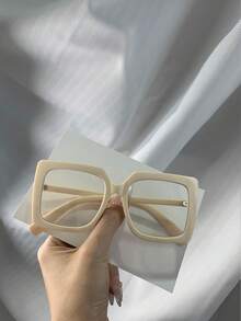 1 片方形大框休闲时尚眼镜，适合街头潮流和通勤风格 - 彩色 - 查看 3