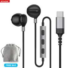 Écouteurs de type HIFI Type-C et 3,5 mm avec contrôle filaire magnétique. Écouteurs intra-auriculaires HIFI avec graves. Compatibles avec et Galaxy. Écouteurs avec micro mains libres.