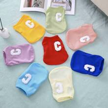 Waffle Pattern Cute Casual Sleeveless Pet Vest Tops For Cats & Dogs