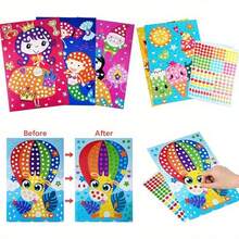 20 Sheets Children Dot Coloring Book DIY Color Dot Cartoon Animal Drawing Mosaic Puzzle Stickers Children Learn Creative Educational Toys - Multicolor - View 8