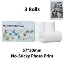 3/6/12 Rolls Of Instant Print Camera Paper, Compatible With Most Instant Print Cameras, Featuring Coreless Thermal Printing Paper That Works With 57Mm Wide Thermal Printers, Allowing For Quick Inkless Printing Suitable For Photos, Labels, Memos, And More.