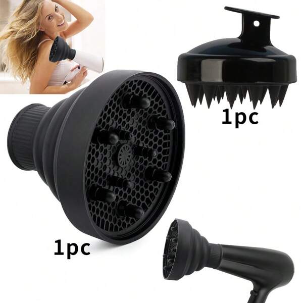 Difusor de secador de cabelo, universal para secadores de cabelo, capa dobrável para secador de cabelo, ferramenta de estilo para cabelos finos, grossos, cacheados, crespos e ondulados, seca e ganha volume sem