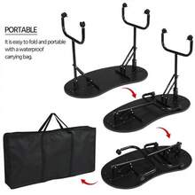 Black Folding Nail Desk W/Wheels & Bag Manicure Table Beauty Salon Spa - 1 - View 5
