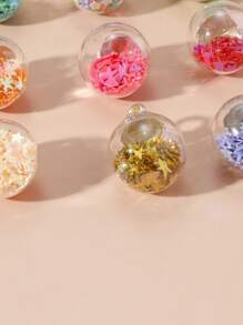 9pcs/Set Colorful Mini Transparent Star Sequin Crystal Glass Ball Pendant For DIY Earrings, Keychains, Accessories