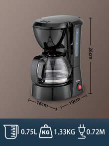 SONIFER Sonifer Tropf-Kaffeemaschine Americano 0,75L Glaskanne 6 Tassen, Warmhaltefunktion, Überhitzungsschutz, Kontrollleuchte, Wasserfenster, 650W