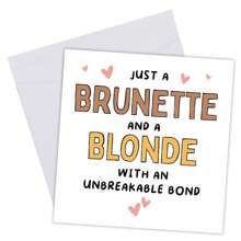1PC Bestie Birthday Card, Funny Birthday Card For Best Friend, With Envelope, Joke Birthday Sister Card For Her, Brunette And A Blonde With An Unbreakable Binding, Personalised Birthday Card