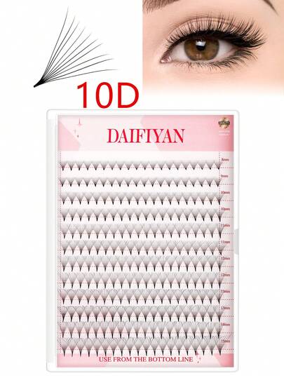 DAIFIYAN 240 Fans Premade Fans Eyelash Extensions 10D 8-15mm Mixed Length Promade Lash Fans C/D Curl Premade Fans Pointed Thin Base Handmade Volume Premade Lash Extensions Fans