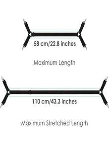 2/4/5 件床笠夹床单固定带，将床单固定在位，坚固加厚床单吊带，对角拉伸床单固定带，床单紧固件夹，适用于床上用品 - 黑色 - 查看 4