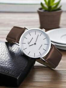 1 Pieza Reloj de Banda de GENEVA para Mujeres, Reloj de Cuarzo de 2 Agujas para Estudiantes