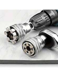 1 cờ lê ổ cắm có thể điều chỉnh đa năng cho hệ mét tiêu chuẩn 10-19mm, cờ lê có đầu vặn 3/8"-3/4", cờ lê ổ cắm có thể điều chỉnh cho cờ lê lực mô-men xoắn có đầu vặn 3/8" và máy khoan điện - Bạc - Xem 2