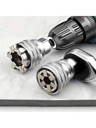 1 件通用可调套筒扳手，适用于标准公制 10-19 毫米、3/8 英寸-3/4 英寸棘轮扳手、可调驱动套筒扳手，适用于 3/8 英寸驱动棘轮扭矩扳手和电钻