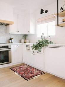 1入組幾何圖案地毯，適用於餐廳廚房，室內地墊，家居裝飾，房間裝飾