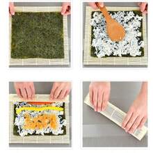 4/6pcs/Set, Sushi Roller Blinds, Seaweed Rice Wrapped White Skin Bamboo Curtains, Hand Woven Japanese Utensils, Sushi Mats - Multicolor - View 6