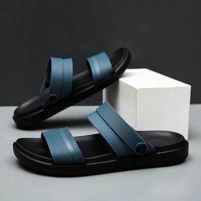 男士休闲凉鞋，舒适轻便，防滑耐穿，圆头设计，时尚户外沙滩运动鞋，尺码偏小一码