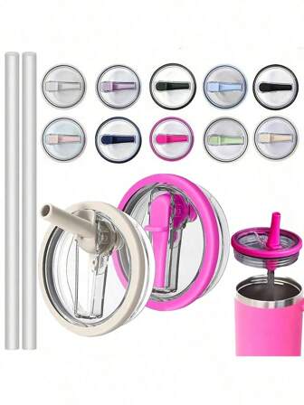 40Oz Tumbler Flip Straw Lid Replacement Spill Proof Resistant Tumbler Lid Reusable Spray Proof Tumbler Cover For Cug, Back To School Supplies