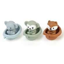 Zabawki do kąpieli, składana pływająca łódka do kąpieli dla niemowląt, zestaw kukiełek na palce, zwierzątka do zabawy w wodzie